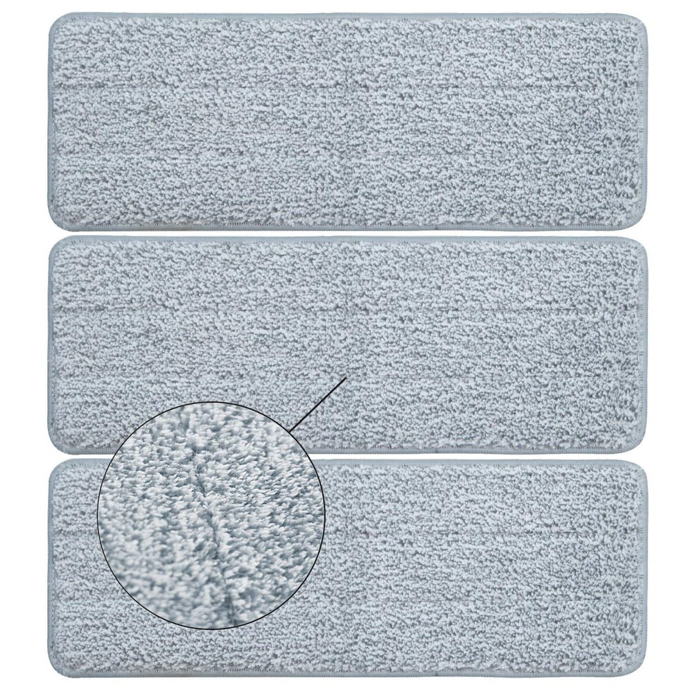 Bulletproof Microfiber Mop Replacement Heads - Washable Pads for Floor Cleaning Compatible with Tethys & Most 11 - 13 Flat Squeeze Mops for Wet/Dry Mopping, Sanitizing, and Scrubbing Hardwood