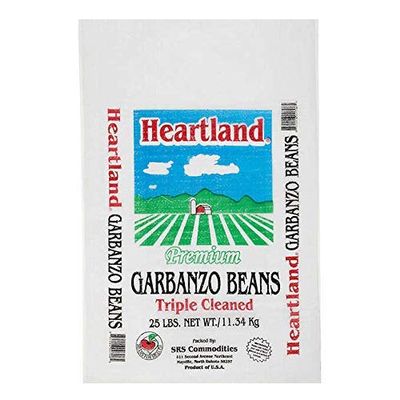 Heartland America Garbanzo Beans, Premium Quality, Made in USA Triple Cleaned, 25 lbs