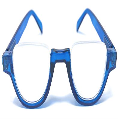 The Noble Semi-Rimless Half Reader Half Moon Reading Glasses, 2.00 Blue