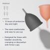 Saalt Soft Menstrual Cup  Reusable Period Cup  Made for Comfortable, Leak-Free Protection Up to 12 Hours  BPA & Latex Free  Includes Cup & Carry Bag (Regular Grey/Small Desert Blush) view 4