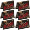 6 Pk Raw Classic Black Single Wide Double Feed Ultra Thin Rolling Papers - 3219 view 1