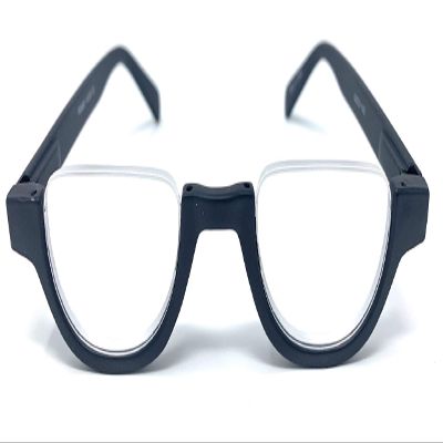 The Noble Semi-Rimless Half Reader Half Moon Reading Glasses, 2.00 Black