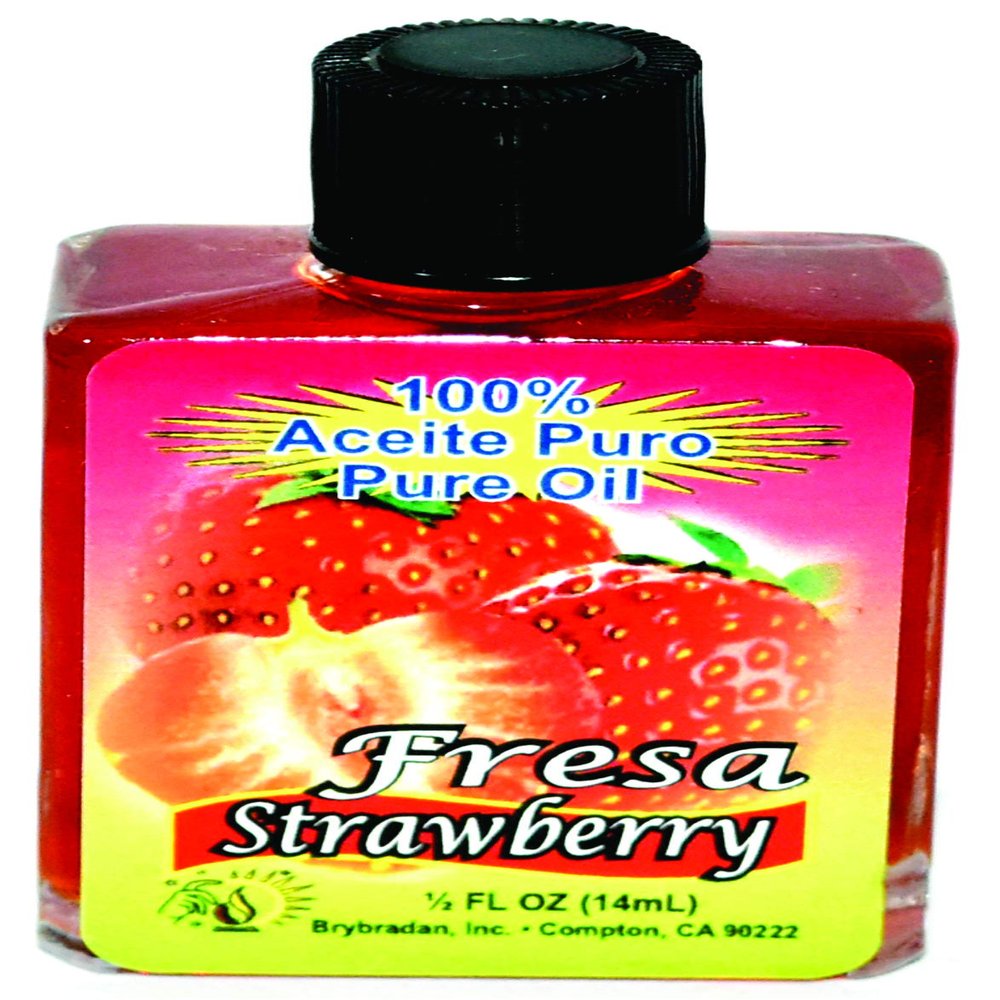12 PIECES BRYBRADAN STRAWBERRY PURE OIL FRESA ACEITE PURO  FL.OZ. (14.7 ML)