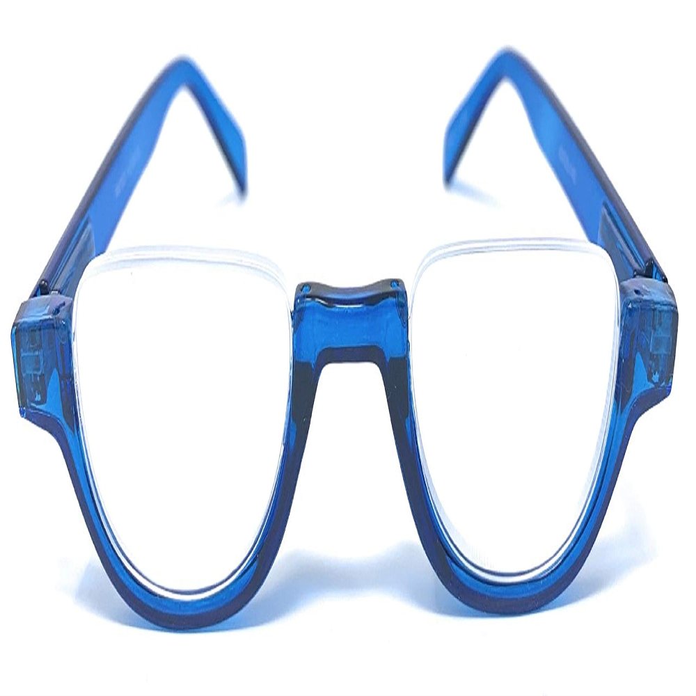 The Noble Semi-Rimless Half Reader Half Moon Reading Glasses, + 1.50 Blue