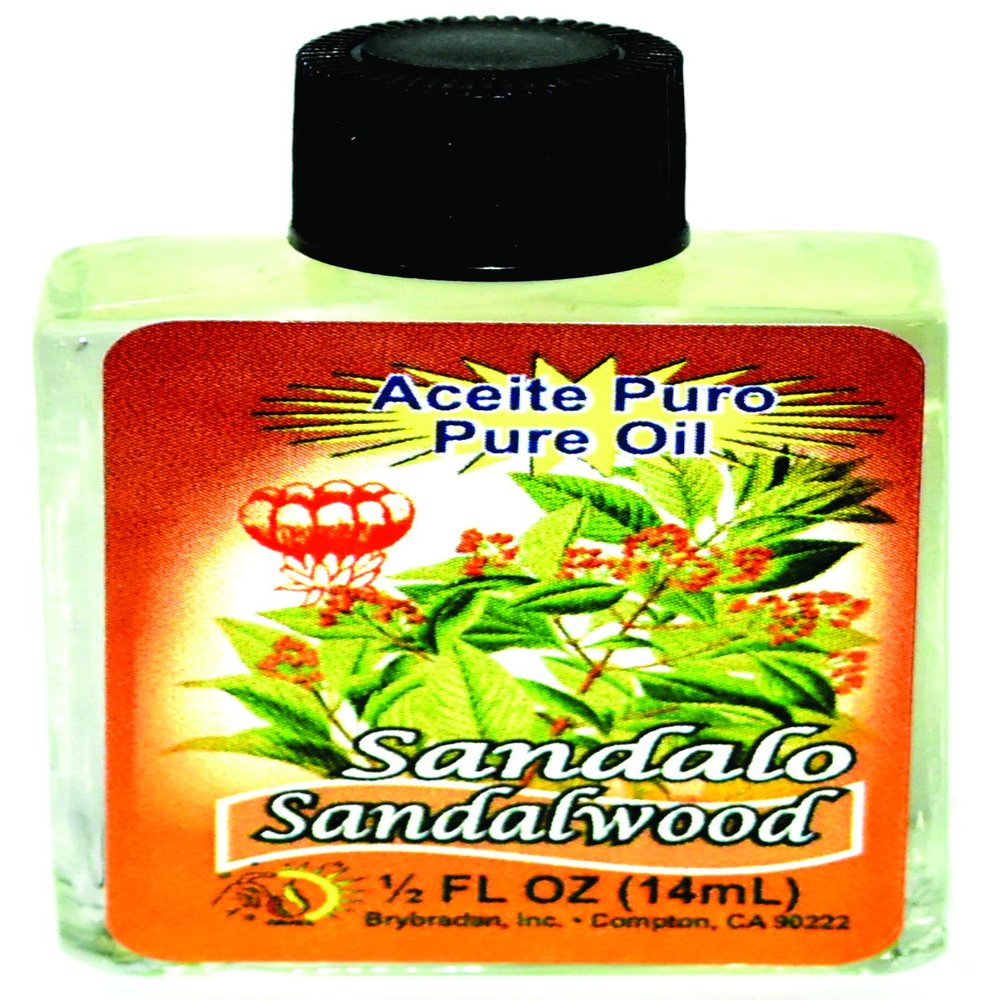 12 PIECES BRYBRADAN SANDALWOOD PURE OIL SANDALO ACEITE PURO FL.OZ. (14.7 ML)