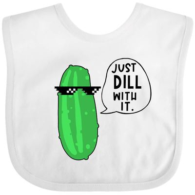 inktastic Just Dill with It Chill Dill Pickle in Sunglasses Baby Bib White 3ab7d