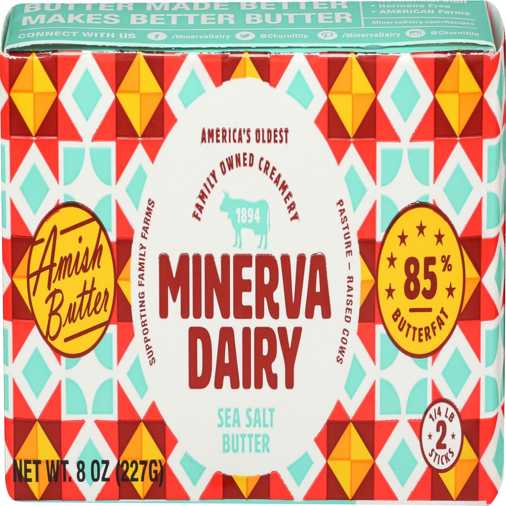 Minerva Dairy, Butter Sea Salt Butterfat 85%, 8 Ounce