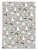 Gift Wrap - Snow Animals - Oyster/Black, White and Red Glitter view 2