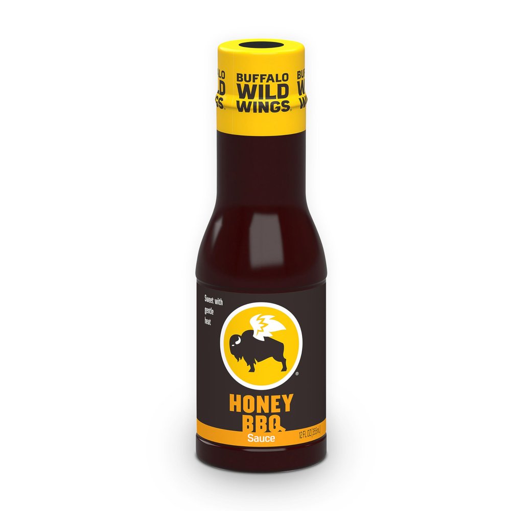 Buffalo Wild Wings Honey BBQ Sauce, 12 fl. oz., Perfect Dipping Sauce, Chicken Marinade, Rib Barbecue Rub and Wing Seasoning, Rich Flavor and Sweet Tang