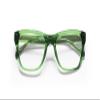 eyebobs Kvetcher Unisex Blue Light Readers, Green Front with Green Crystal Temples, +0 Diopter view 2