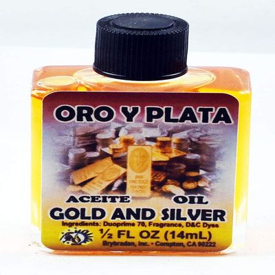 12 Pieces BRYBRADAN Gold & Silver Spiritual Oil ORO & Plata ACEITE ESPIRITUAL -1/2 FL OZ 14.7ML