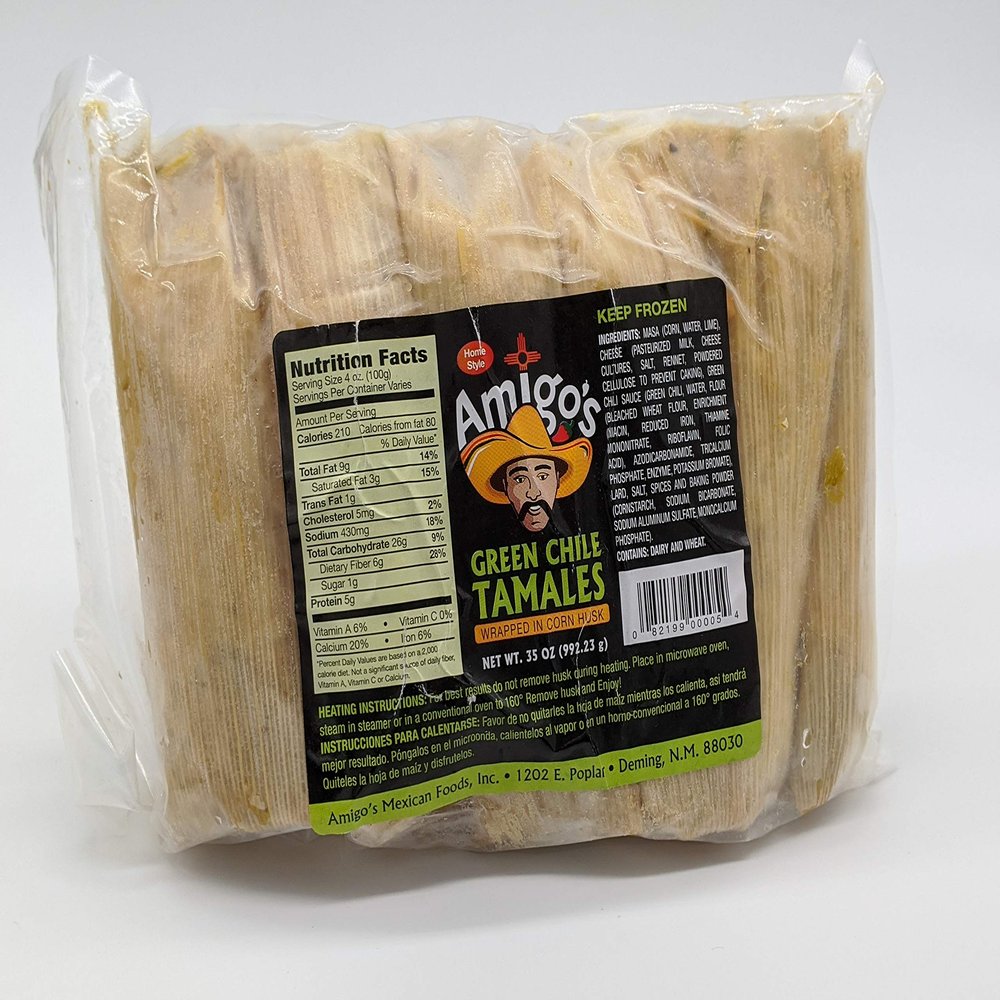 Hatch Green Chile Cheese Tamales (10 count)