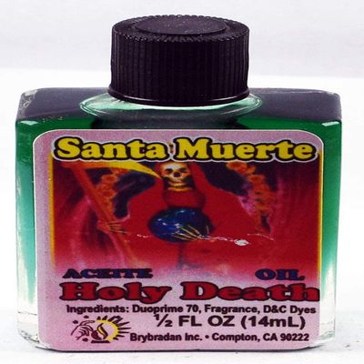12 Pieces BRYBRADAN HOLY Death Green Spiritual Oil Santa Muerte Verde ACEITE ESPIRITUAL -1/2 FL OZ 14.7ML