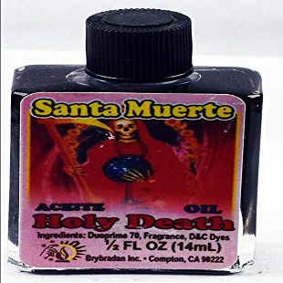 6 PIECES BRYBRADAN HOLY DEATH BLACK SPIRITUAL OIL SANTA MUERTE NEGRO ACEITE ESPIRITUAL -1/2 FL OZ 14.7ML