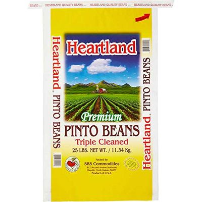 heartland black, pinto, garbanzo, red beans triple washed (pinto beans 25 lb)
