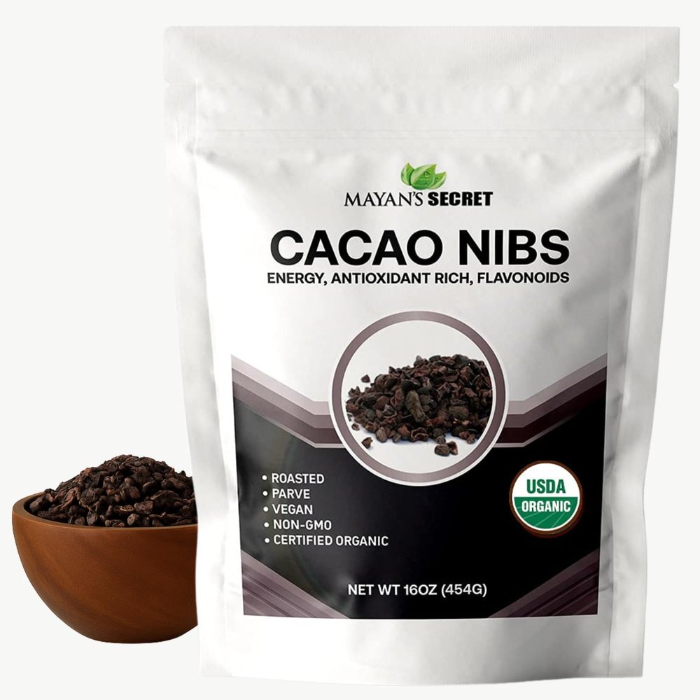 Mayans Secret = 1lbs USDA Certified Cacao Nibs Organic Cocoa Nibs Raw Organic Superfood, Gluten Free Pure Delicious Chocolate Essence