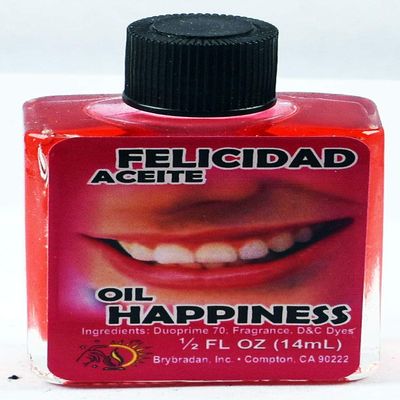 6 Pieces BRYBRADAN Happiness Spiritual Oil FELICIDAD ACEITE ESPIRITUAL -1/2 FL OZ 14.7ML