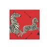 Caspari Zebras Paper Cocktail Napkins in Red - Four Packs of 20 view 2