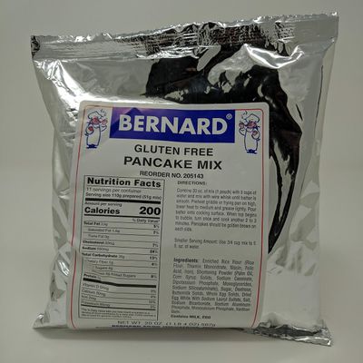 Bernard Foods Gluten Free Pancake Mix SURVIVAL FOOD 66 SERV. - (6) 20oz pouches