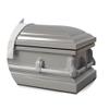 Titan Casket Andover Series Steel Funeral Casket for Humans (Silver) Handcrafted Steel Casket with Silver Finish with White Crepe Interior view 4