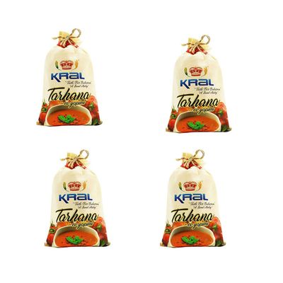 Kral Traditional Tarhana Soup, Home Made Turkish Soup Turkish Traditional Starter, Appetizer, Premium Mild Powder Soup, Hot Soups Made with Yogurt, Healthy Winter Soup, Turkish Cuisine, 500g, 4 Packs