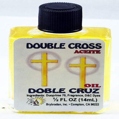 12 PIECES BRYBRADAN DOUBLE CROSS SPIRITUAL OIL DOBLE CRUZ ACEITE ESPIRITUAL -1/2 FL OZ 14.7ML