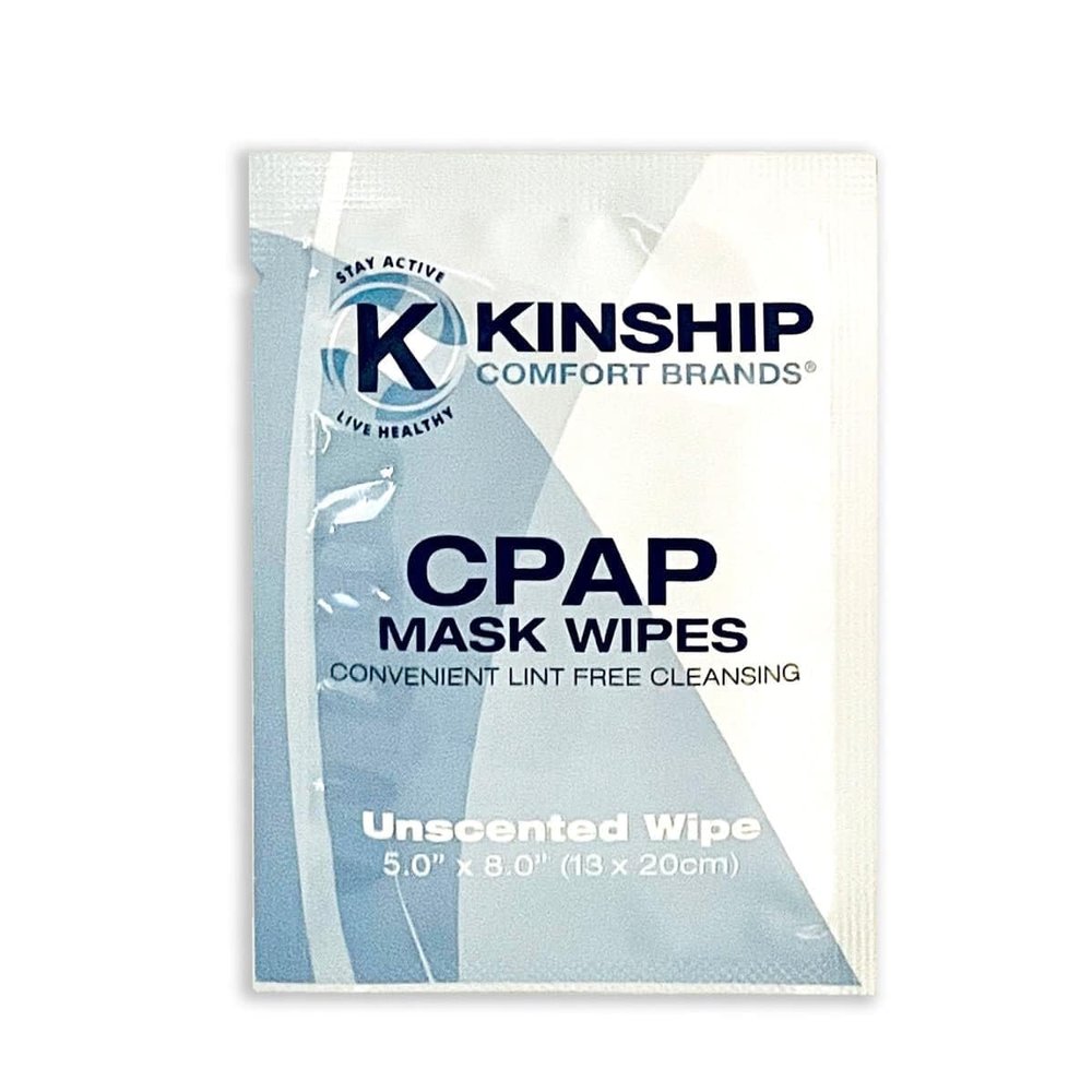 Kinship Comfort Brands Travel CPAP Mask Cleaning Wipes, Towelettes, Unscented and Lint Free Cleanser to Clean Filters, Tubes and BIPAP Machines, Individually Wrapped,