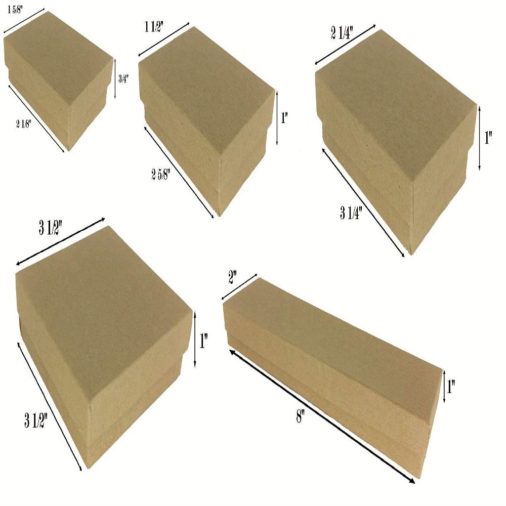 N'icePackaging - 25 Qty Mixed Matte Black Cotton Filled Gift Boxes