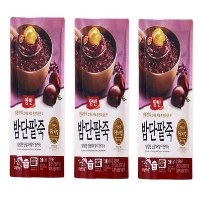 Dongwon Korean Porridge Pouch(420g):   |  3, Sweet Red Bean, 3 Pouches