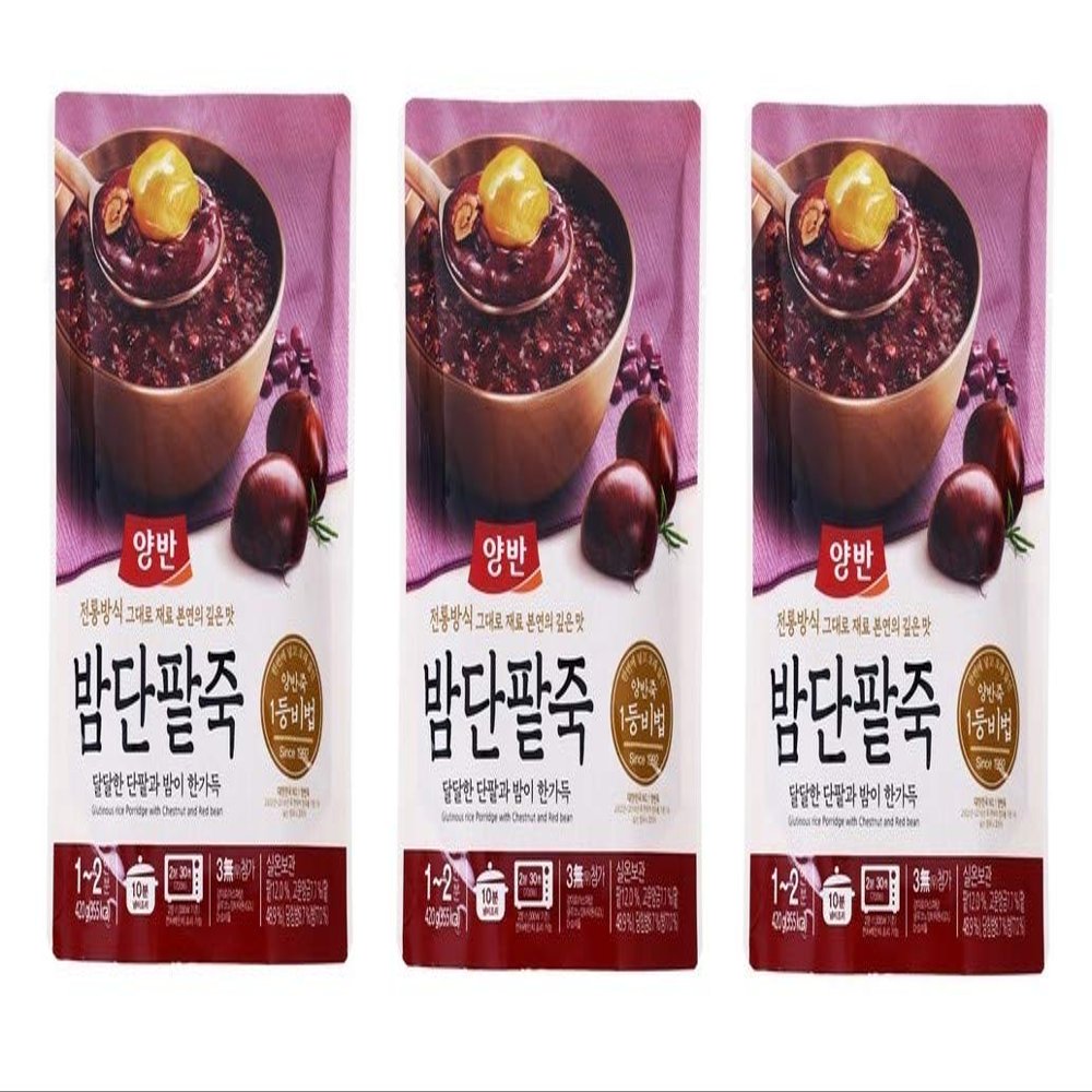 Dongwon Korean Porridge Pouch(420g): | 3, Sweet Red Bean, 3 Pouches