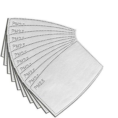 3 PM 2.5 Activated Carbon Filter Insert, 5 Layers Protective, Silver, 17.5cm x 9.5cm, 10 PCS