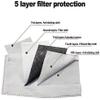 3 PM 2.5 Activated Carbon Filter Insert, 5 Layers Protective, Silver, 17.5cm x 9.5cm, 10 PCS view 2