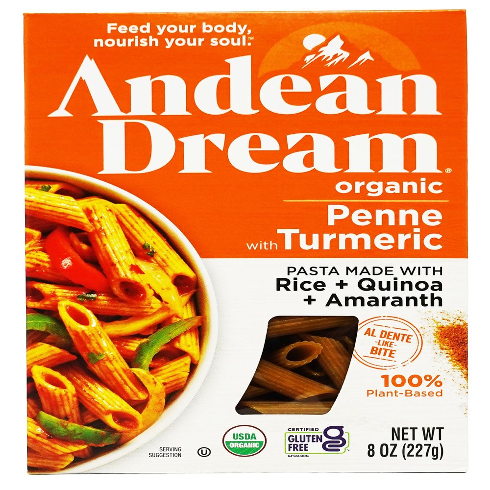 Andean Dream Organic Penne Pasta with Turmeric (8 Pack)