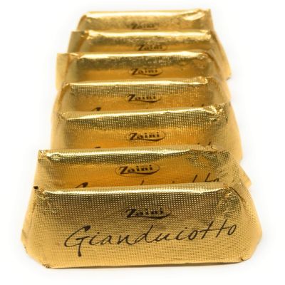 Gianduiotto Chocolate W/ 24% piedmontese Hazelnut In Classic Gold Foil 10gr ea 1000g (aprox 100 pcs)