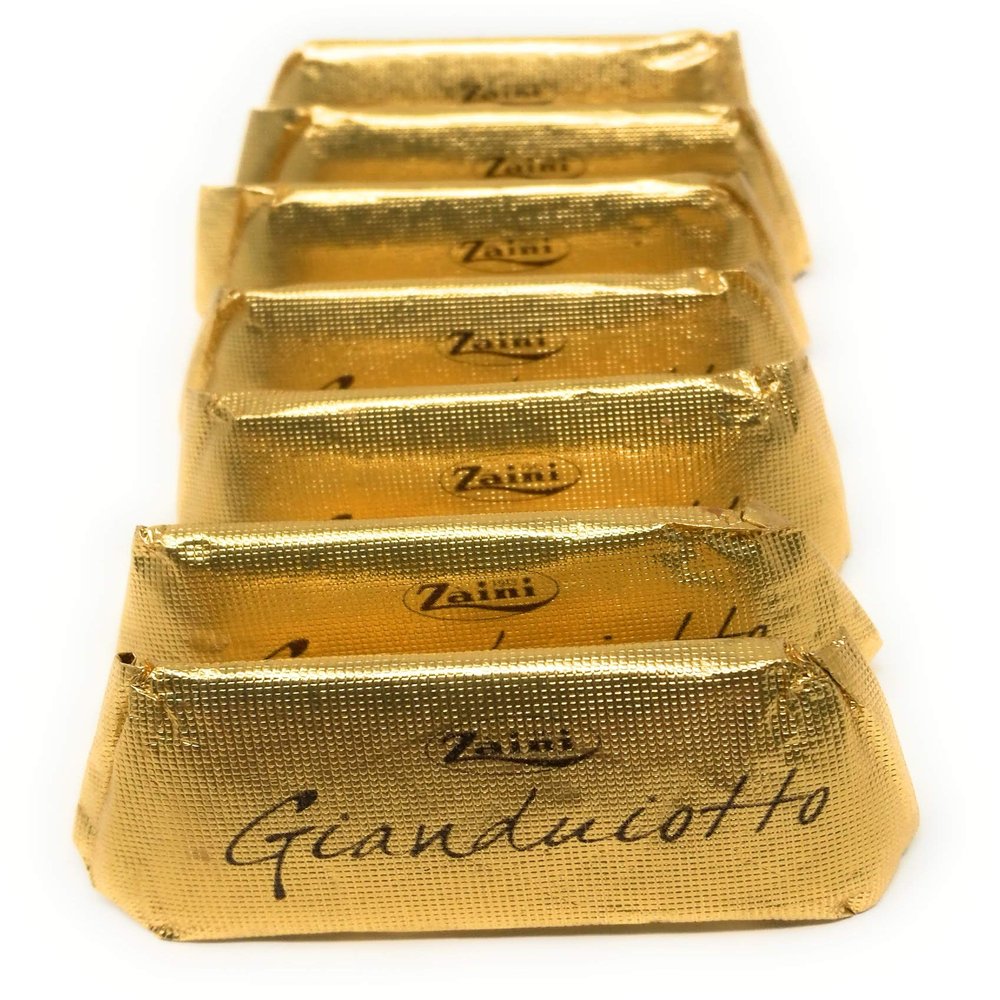 Gianduiotto Chocolate W/ 24% piedmontese Hazelnut In Classic Gold Foil 10gr ea 1000g (aprox 100 pcs)