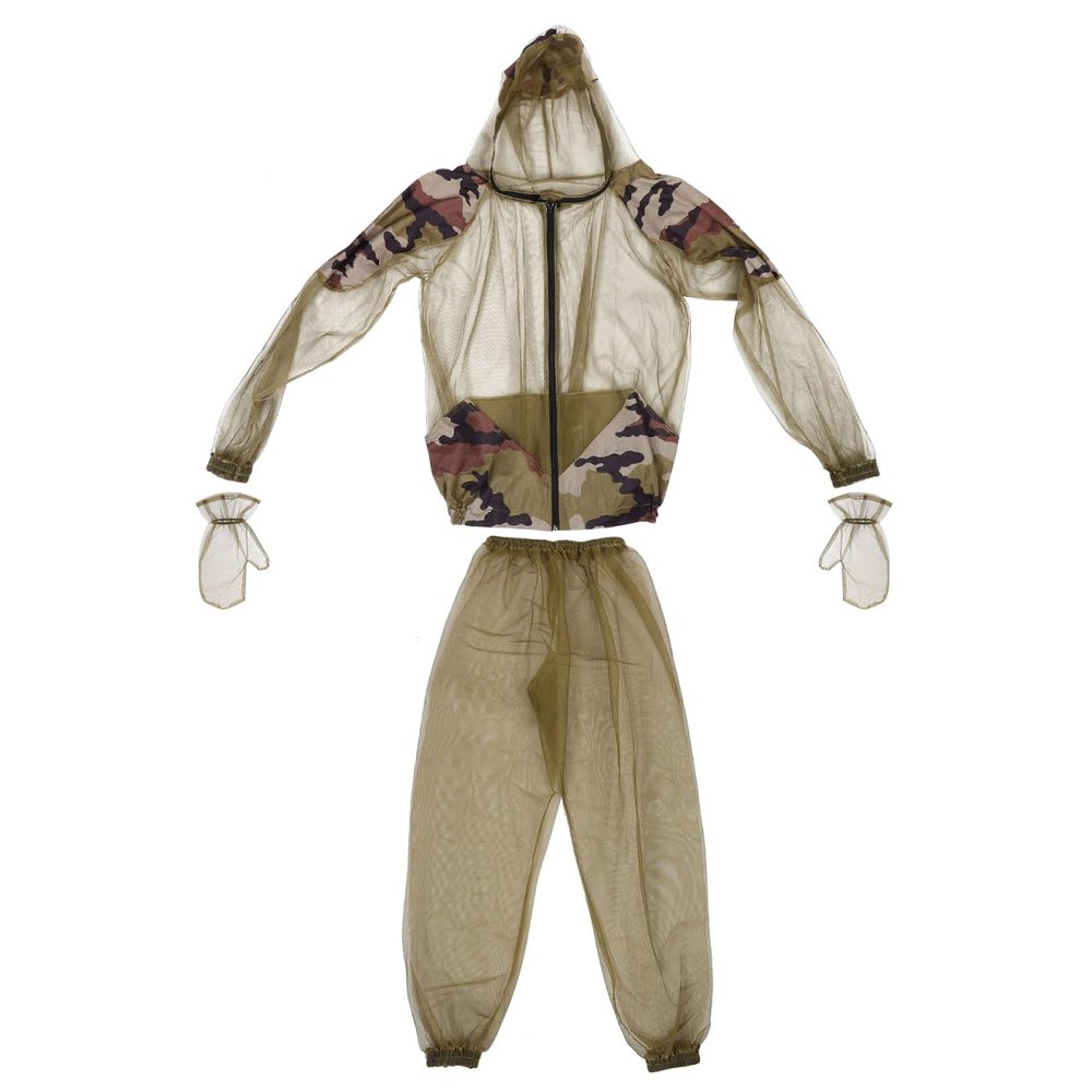 BESPORTBLE Professional Outdoor Mosquito Suit, 1Set Breathable Mesh Jacket with Hood and Pants - Net Clothing Protection from Bugs, Flies, Gnats, No-See-Ums & Midges | X-Large