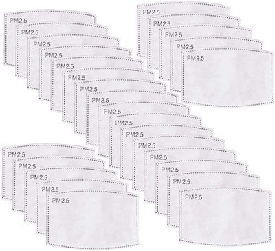 50 PCS Anti Dust PM 2.5 Activated Carbon Filter 5 Layers Replaceable Anti Haze Filters