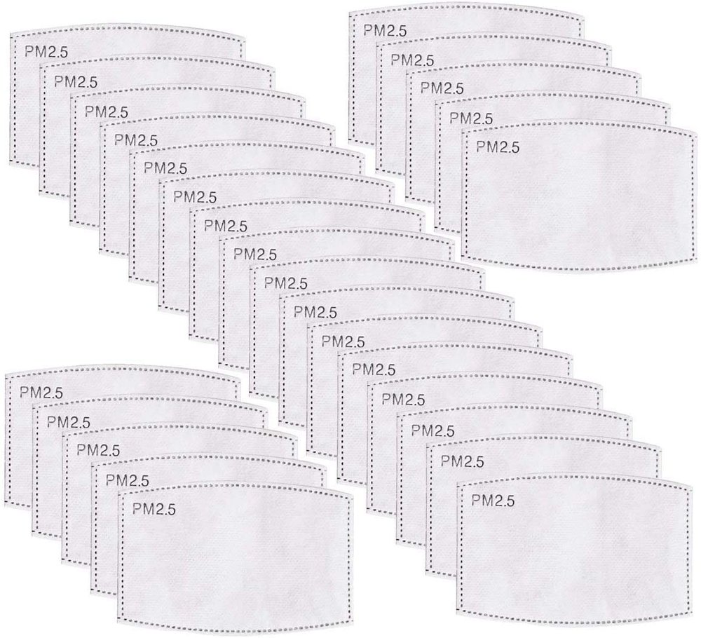 50 PCS Anti Dust PM 2.5 Activated Carbon Filter 5 Layers Replaceable Anti Haze Filters