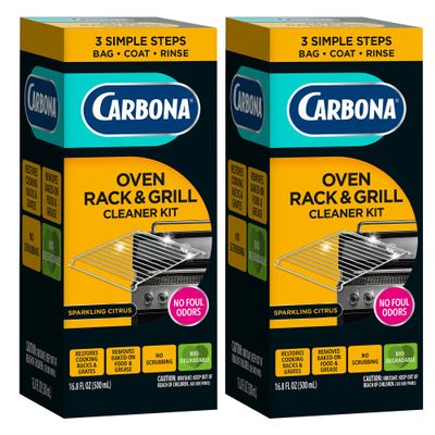 Carbona Oven Rack & Grill Cleaner | Eliminates Thick Grease & Build-Up | Griddle & BBQ Cleaning Solution | 16.8 Fl Oz, 2 Pack