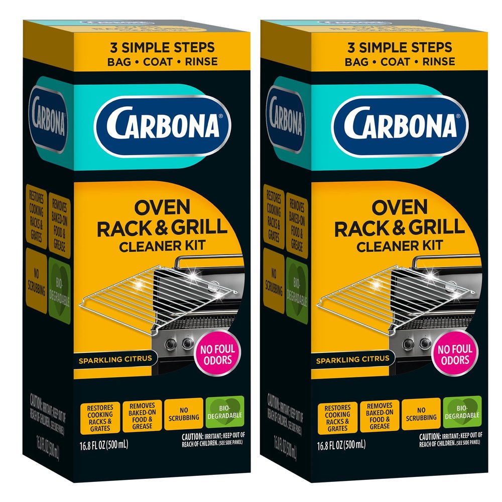 Carbona Oven Rack & Grill Cleaner | Eliminates Thick Grease & Build-Up | Griddle & BBQ Cleaning Solution | 16.8 Fl Oz, 2 Pack