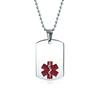 Bling Jewelry Unisex Customizable Addison Disease Medical Identification ID Dog Tag Pendant Necklace For Men Stainless Steel Medium Custom Engraved view 1