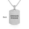Bling Jewelry Unisex Customizable Addison Disease Medical Identification ID Dog Tag Pendant Necklace For Men Stainless Steel Medium Custom Engraved view 2
