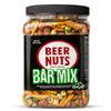 BEER NUTS Bar Mix w/Wasabi - Pretzels, Cheese Stix, Sesame Stix, Insane Grain & Wasabi Peas - 26oz Family Size Resealable Jar (Pack of 1) view 1