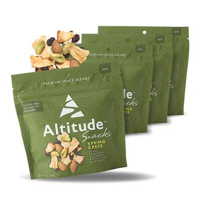 Altitude Snacks Spring Creek Trail Mix: No Added Sugars, Dried Fruit and Mixed Nuts - Healthy snack for work, school, gym workout, and recreation. No Added Sugars, No Preservatives, Vegan, Gluten Free Non-GMO.