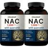 2 Pack NAC Supplement (N-Acetyl Cysteine) with Quercetin, 1,200mg Per Serving, 480 Capsules | Double Strength Antioxidant Support for Immune, Liver, & Lung Health  Non-GMO view 1