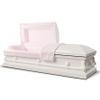 Titan Casket Andover Series Steel Funeral Casket for Humans (White and Pink) Handcrafted Steel Casket With White Finish And Pink Crepe Interior view 1