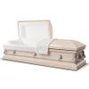Titan Casket Andover Series Steel Funeral Casket for Humans (Pink) Handcrafted Steel Casket with Pink Finish with White Crepe Interior view 1