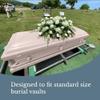 Titan Casket Andover Series Steel Funeral Casket for Humans (Pink) Handcrafted Steel Casket with Pink Finish with White Crepe Interior view 3