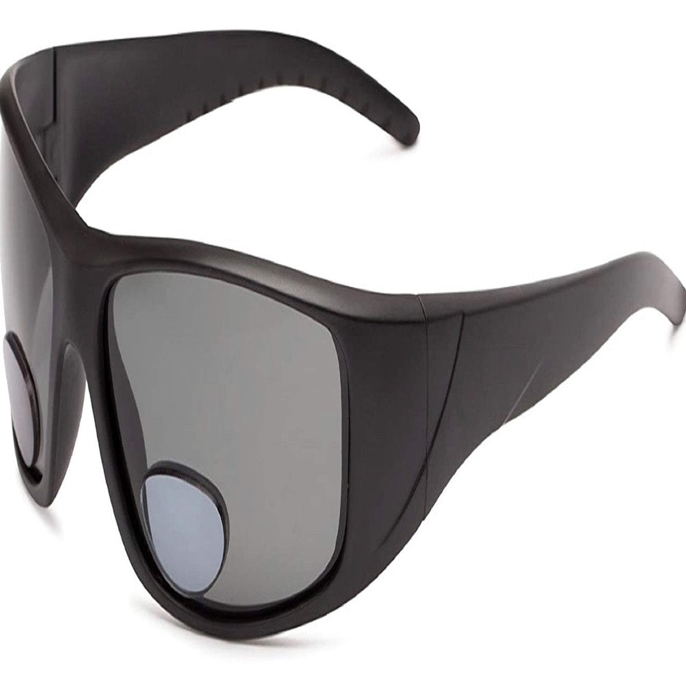 Incredible Bargains The Cleveland Polarized Bifocal Sun Reader Reading Glasses, Plastic Sport and Wrap-Around Sunglasses for Men and Women + 2.00 Black With Smoke