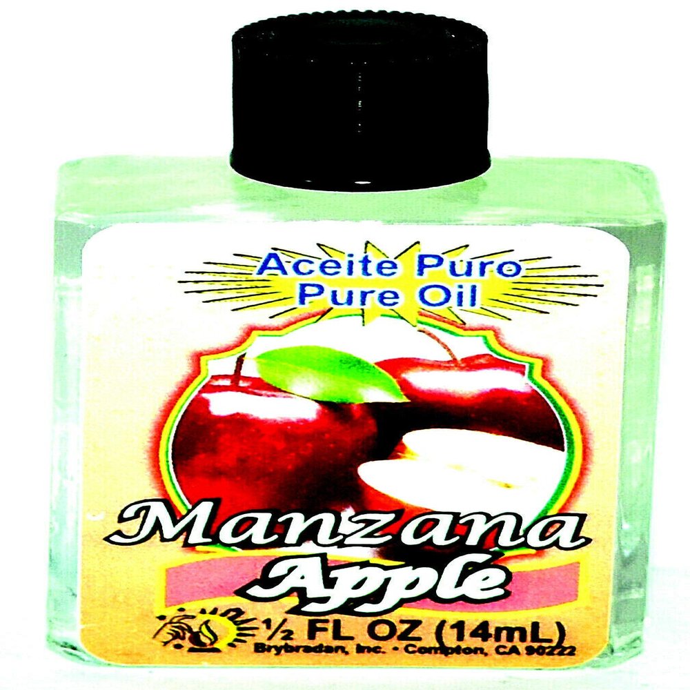 12 PIECES BRYBRADAN APPLE PURE OIL MANZANA ACEITE PURO 1/2 FL.OZ. (14.7 ML)